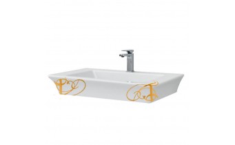 Підвісний умивальник ArtCeram Jazz, gold stripes (JZL0070111) Підвісний умивальник ArtCeram Jazz, gold stripes (JZL0070111)