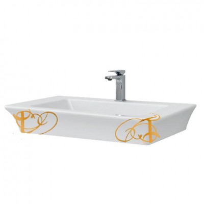 Підвісний умивальник ArtCeram Jazz, gold stripes (JZL0070111) Підвісний умивальник ArtCeram Jazz, gold stripes (JZL0070111)