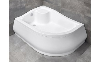 Душовий піддон асиметричний глибокий Radaway Korfu E 120x90x48,5 см, Лівий, з місцем для сидіння, білий (4E91240-03L)