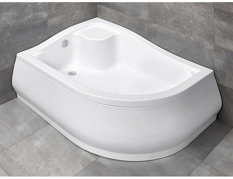 Душовий піддон асиметричний глибокий Radaway Korfu E 120x90x48,5 см, Лівий, з місцем для сидіння, білий (4E91240-03L)