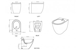 Підлогове біде GSG LIKE 52,5 см matt Cement (LKBI01020)