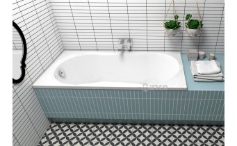 Акрилова пряма ванна Polimat Gracja 170x70 см, з передньою та бічною панелями + ніжки з кріпленням + сифон (система зливу) (00578PS)