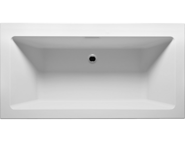 Ванна акрилова Riho Rethink Cubic WALL 180x80 см, пряма, біла матова з функцією Riho FALL (B160002105)