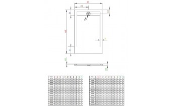 Душовий піддон, камяний Radaway Teos F 90x80 см, чорний (HTF9080-54)