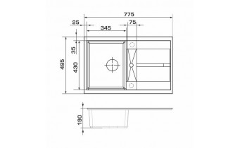 Кухонна мийка Granado Valencia 775x495 мм, white (0705)