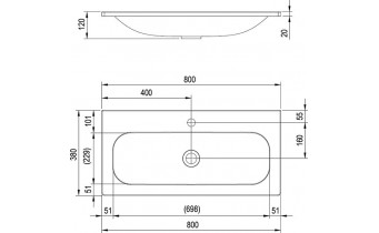 Умивальник Ravak Ring 800 з отвором (XJK01180000)