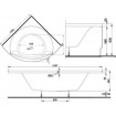 Ванна кутова Kolo Magnum 155x155 см (XWN3055000) Ванна кутова Kolo Magnum 155x155 см (XWN3055000)