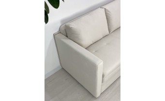 Прямий розкладний диван Амстердам / Amsterdam з подушками, ортопедичний диван в вітальню, білий (WIN6)