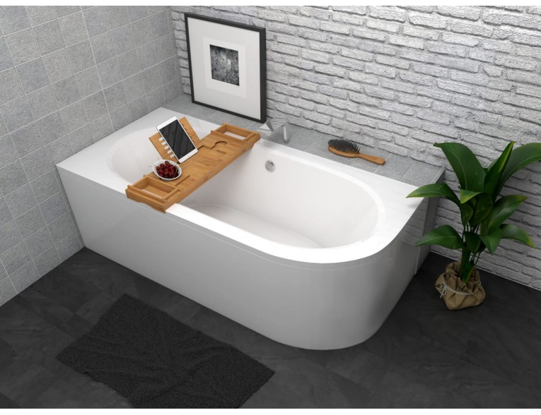 Ванна акрилова Besco Avita 160x75 L, Лівостороння, асиметрична з панеллю (екраном)