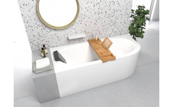 Ванна акрилова Besco Avita 160x75 L, Лівостороння, асиметрична з панеллю (екраном)