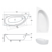 Ванна акрилова Besco Mini 150x70 L, асиметрична (WAM-150-MNL)
