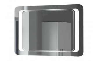Прямокутне дзеркало з LED підсвіткою у ванну UWiS Duet Z-700, 70х60x3 см