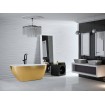 Окремостояча кам'яна ванна Besco Goya Glam 142x62xs, золота з сифоном click / clack (WMD-140-GZ) Окремостояча кам'яна ванна Besco Goya Glam 142x62xs, золота з сифоном click / clack (WMD-140-GZ)