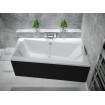 Ванна акрилова Besco Infinity 150x90 R, Правостороння, асиметрична + чорна панель + два білих підголівника (WAI-150-NP-BL-WH)