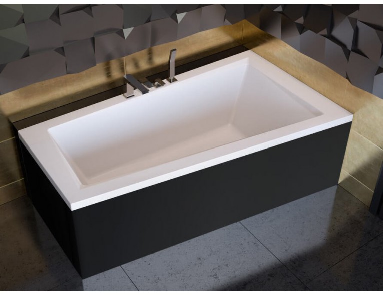 Ванна акрилова Besco Intima 150x85 R, асиметрична + чорна панель (WAIT-150-NP-BL)