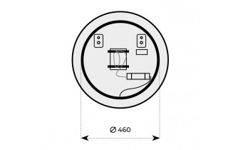 Кругле дзеркало з LED підсвіткою у ванну Elita Sharon Round 60 Gold, 60x60x3 см (168127)