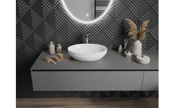 Овальний умивальник на стільницю Mexen Cornelia 50x37 см, Білий глянцевий