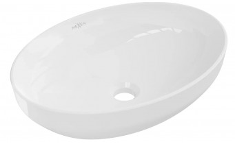 Овальний умивальник на стільницю Mexen Cornelia 50x37 см, Білий глянцевий