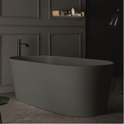 Вільностояча овальна ванна із штучного каменю Nic Design Bay 160x80x57 см, Argilla графітовий матовий (014719052) Вільностояча овальна ванна із штучного каменю Nic Design Bay 160x80x57 см, Argilla графітовий матовий (014719052)