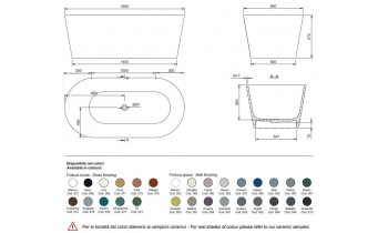 Вільностояча овальна ванна із штучного каменю Nic Design Bay 160x80x57 см, Argilla графітовий матовий (014719052)