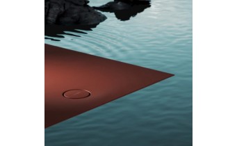 Душовий піддон, камяний Omnires Aquarock M+ 90x100 см, антиковзкий, прямокутний, Теракотовий матовий