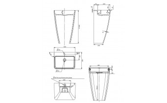 Окремостоячий умивальник Omnires Parma M+ 55x43 см, білий глянцевий (PARMAUWBP)