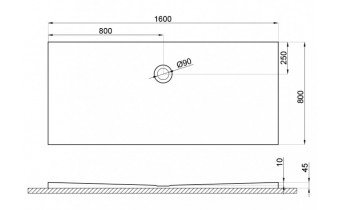 Душовий піддон Polimat Pacyfik 160x80 (00783)