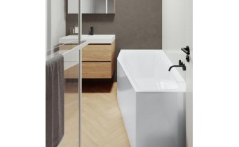Акрилова ванна Riho Rethink Space Plug & Play 170x90 R, асиметрична з сифоном click / clack + ніжки (BD83005)