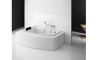 Акрилова ванна Roca Hall 150x100 L см, асиметрична з підголівником + ніжки (A248164000)
