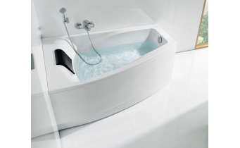 Акрилова ванна Roca Hall 150x100 L см, асиметрична з підголівником + ніжки (A248164000)