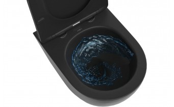 Унітаз безобідковий Mexen Lena Tornado Rimless з сидінням soft-close, Duroplast Slim, Black - Чорний матовий