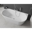 Пристінна окремостояча акрилова ванна Oval / Овал 180x80x58 см, біла глянцева, суцільнолита із заокругленими кутами