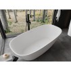Окремостояча овальна ванна з каменю, штучного Como / Комо 150x82x56 см, біла матова