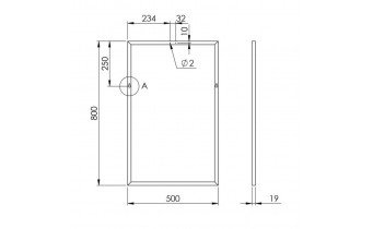 Прямокутне дзеркало у ванну Elita Rama 50/80 Black 19 мм, 50x80x1,9 см (168408)