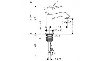 Змішувач для умивальника Hansgrohe Metris C (31075000)