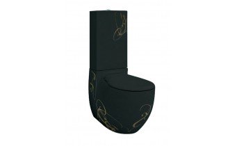 Унітаз моноблок ArtCeram Blend, gold lettering on black (BLV0030306) Унітаз моноблок ArtCeram Blend, gold lettering on black (BLV0030306)