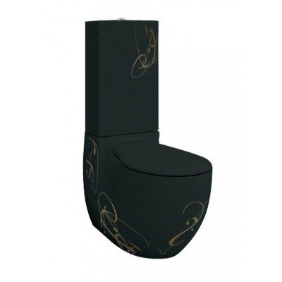 Унітаз моноблок ArtCeram Blend, gold lettering on black (BLV0030306)