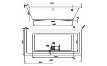 Ванна акрилова Vagnerplast Cavallo 190x90 см (VPBA190CAV2X-01)