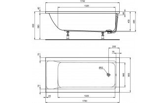 Ванна акрилова Ideal Standard Connect Air 170x80, пряма (T362001)