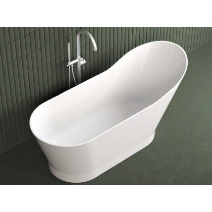 Окремостояча овальна ванна з мармуру Dremex Cozy 171,9x68,6x78,1 см, Gelcoat, білий глянцевий + сифон