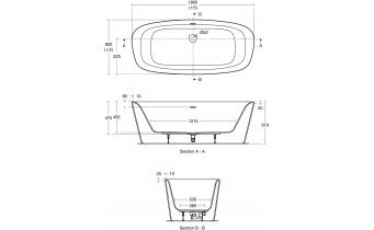 Окремостояча ванна Ideal Standard Dea Duo 180x80 + сифон click-clack, акрилова (E306701)