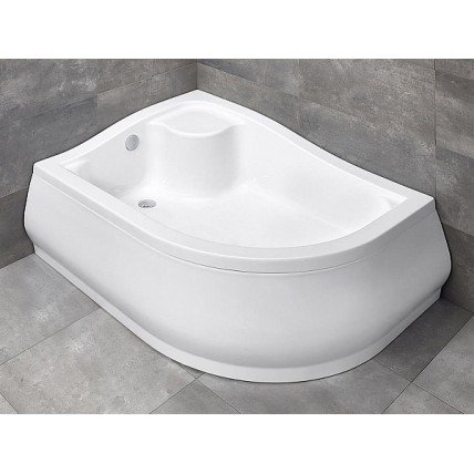 Душовий піддон асиметричний глибокий Radaway Korfu E 120x90x48,5 см, Лівий, з місцем для сидіння, білий (4E91240-03L)