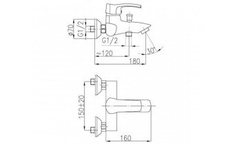 Змішувач для ванни Armatura Kwarc (4204-010-00)