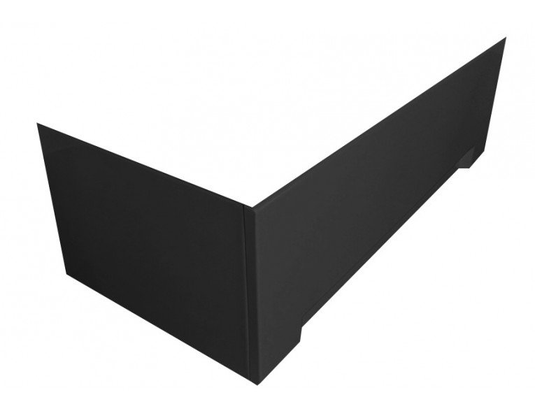 Панель для ванни Besco універсальна UNI 120 Black / Чорна, фронтальна + кріплення до обох панелей, екран для ванни (OAP-120UNIC)