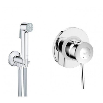 Гігієнічний душ із змішувачем Grohe BauClassic Набір 2 в 1 для туалету (к-кт гігієнічного душа, змішувач прихов. монтажу) хром (UA2904800S)