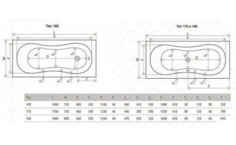 Ванна Radaway Iria 180x80 +ніжки (WA1-01-180x080U)