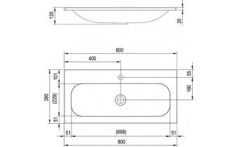 Умивальник Ravak Ring 800 з отвором (XJK01180000)