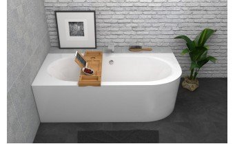 Ванна акрилова Besco Avita 160x75 L, Лівостороння, асиметрична з панеллю (екраном)