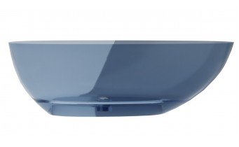 Ванна овальна окремостояча з матеріалу ResiCast Besco Xara Blue Wave 160x75x55 см, + біла решітка, Синя, прозора ванна (WAX-160-BWW)