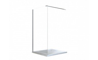 Душова кабіна вільний вхід Besco Aveo 120x195 см, прозоре скло, walk-in, монтаж можна зробити як на праву так і на ліву сторону (AV-120-195-C)